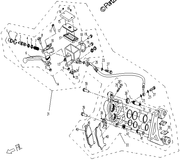 Diagrama de HYDRAULIC BRAKE FRONT