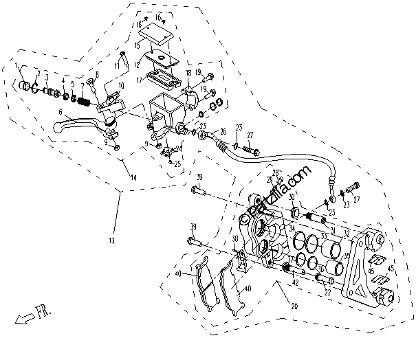 Diagrama de HYDRAULIC BRAKE FRONT