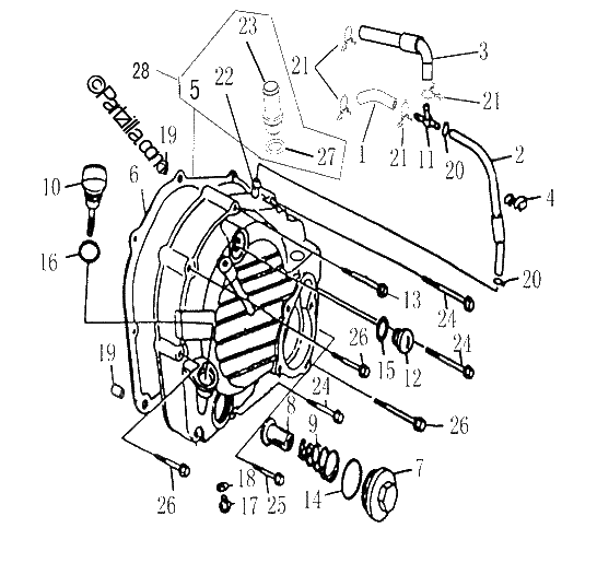 Diagrama de RIGHT CRANKCASE