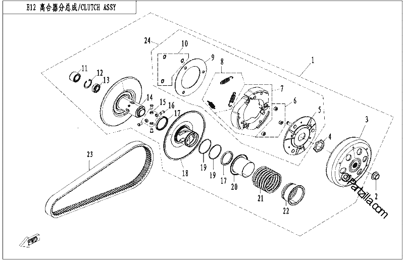 Diagrama de CLUTCH ASSY