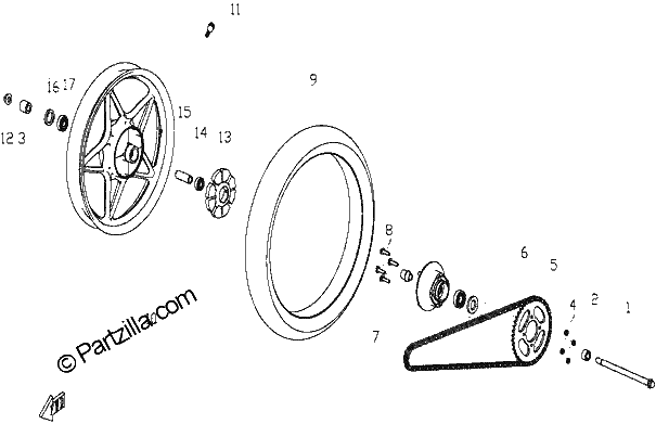 Diagrama de REAR WHEEL