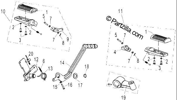 Diagrama de FOOT REST PEDAL BRAKE