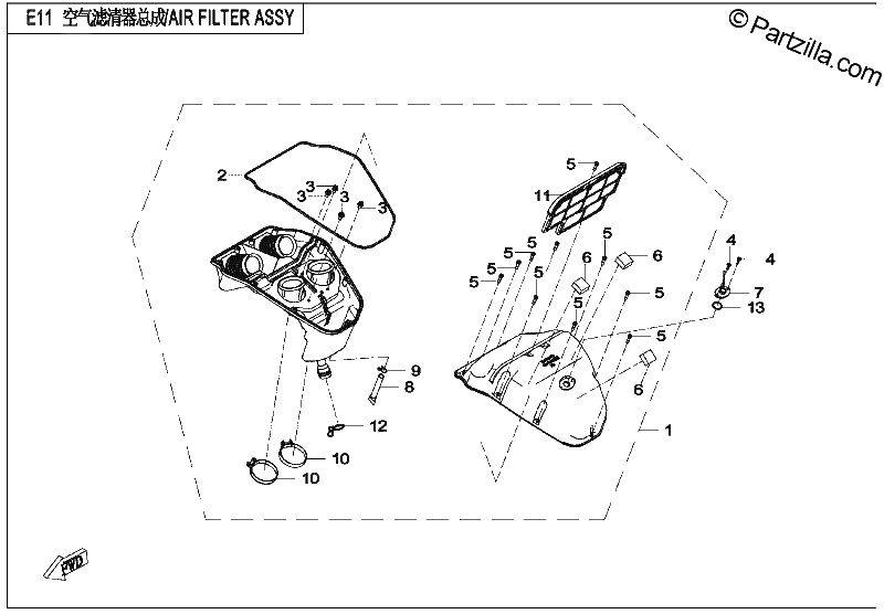Diagrama de AIR FILTER ASSY