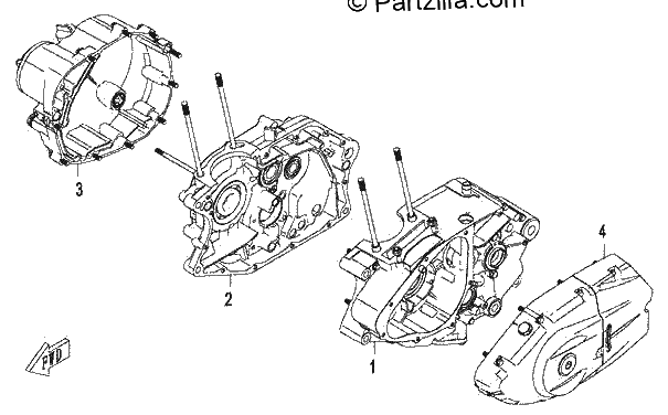 Diagrama de CRANKCASE ASSY