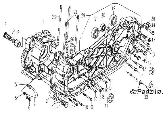 Diagrama de CRANKCASE ASSY