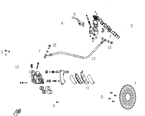 Diagrama de FRONT BRAKE SYSTEM