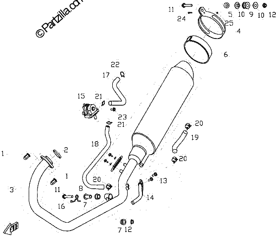 Diagrama de MUFFLER ASSY