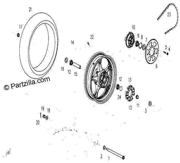 Diagrama de REAR WHEEL