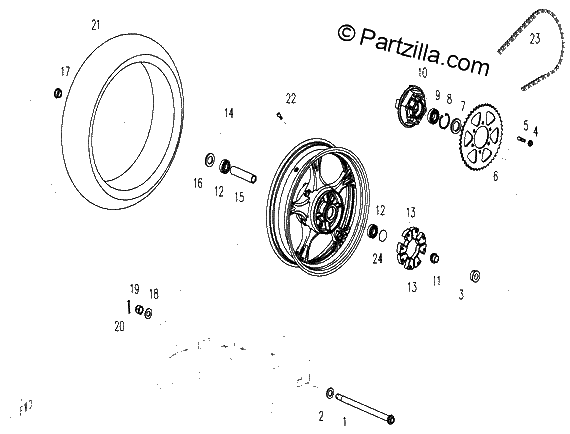 Diagrama de REAR WHEEL