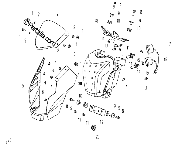 Diagrama de HEADLIGHT ASSY