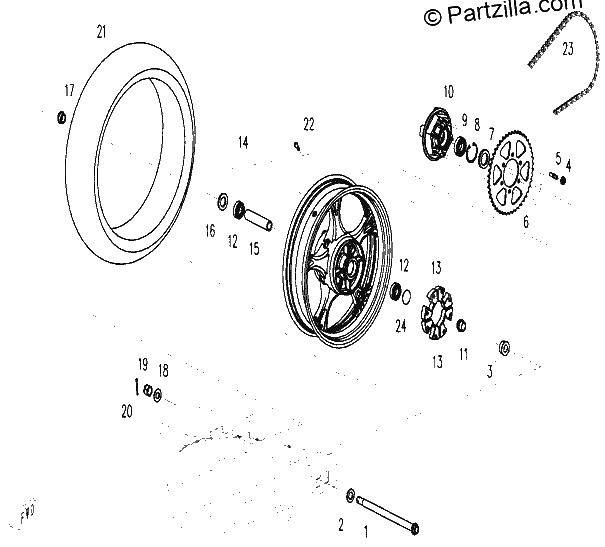 Diagrama de REAR WHEEL