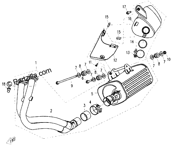 Diagrama de MUFFLER ASSY