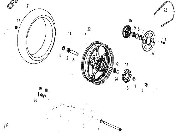 Diagrama de REAR WHEEL