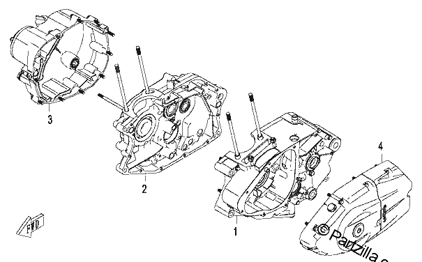 Diagrama de CRANKCASE ASSY