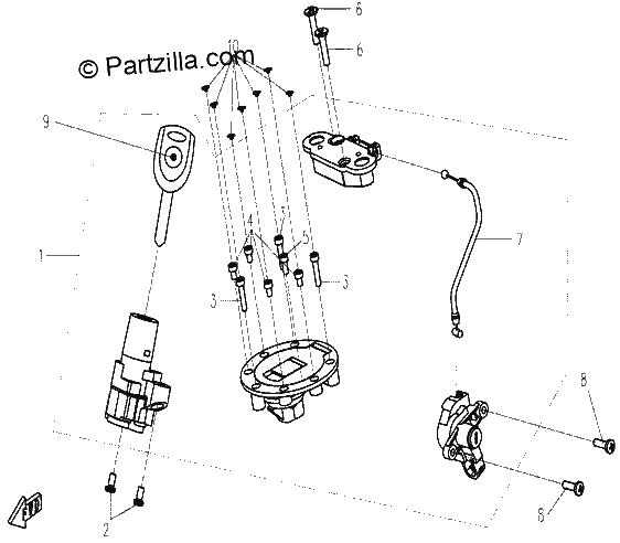 Diagrama de LOCK ASSY