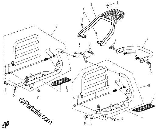 Diagrama de REAR RACK FOOTREST II