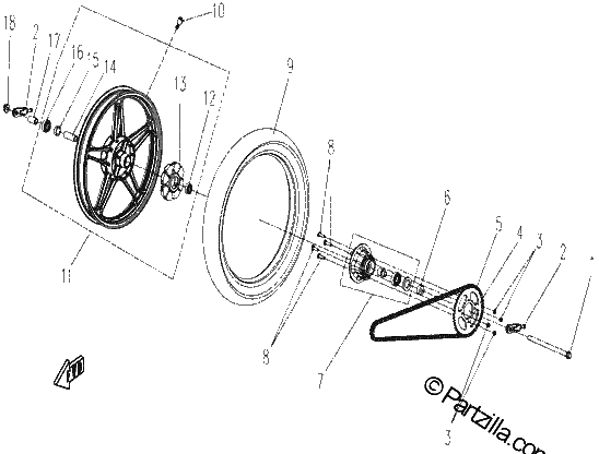 Diagrama de REAR WHEEL