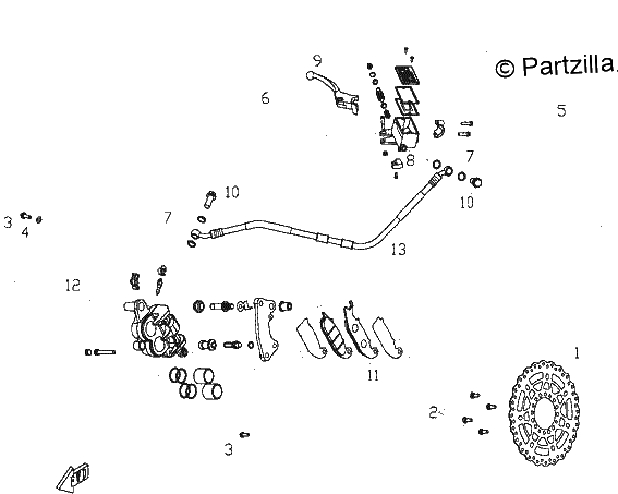 Diagrama de FRONT BRAKE SYSTEM