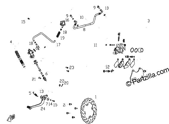 Diagrama de REAR BRAKE SYSTEM