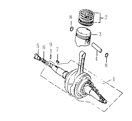 Diagrama de CRANKSHAFT PISTONS
