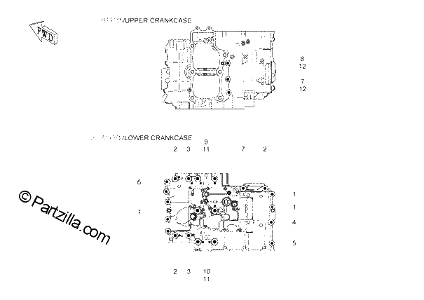 Diagrama de UPPER LOWER CRANKCASE 2