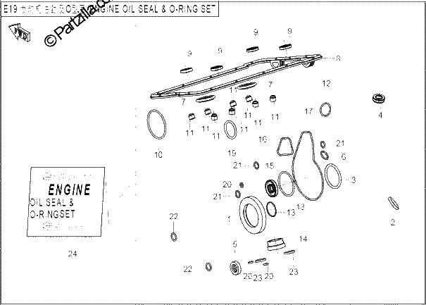 Diagrama de ENGINE OIL SEAL O RING SET