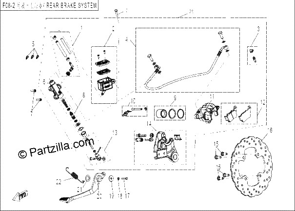 Diagrama de REAR BRAKE SYSTEM