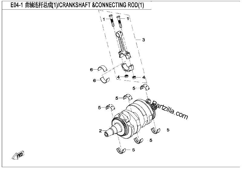 Diagrama de CRANKSHAFT CONNECTING ROD 1