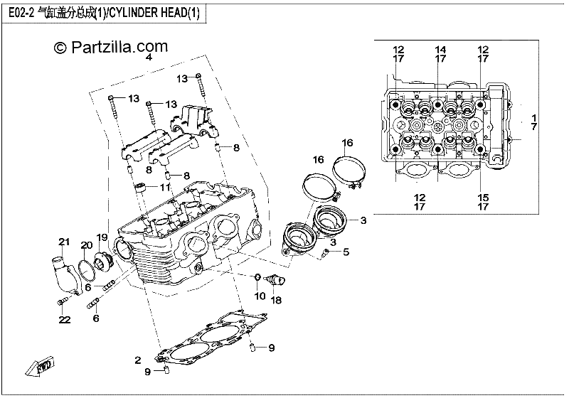 Diagrama de CYLINDER HEAD 1