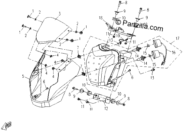 Diagrama de HEAD LIGHT ASSY