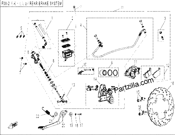 Diagrama de REAR BRAKE SYSTEM