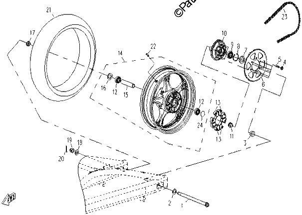 Diagrama de REAR WHEEL