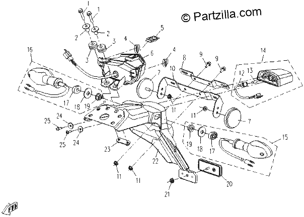 Diagrama de TAIL LIGHT REAR TURN LIGHT