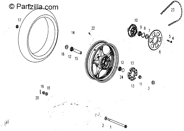 Diagrama de REAR WHEEL