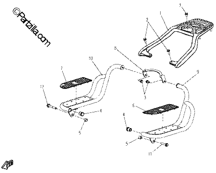 Diagrama de REAR RACK FOOTREST I