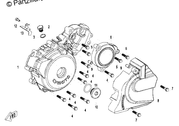 Diagrama de LEFT SIDE COVER