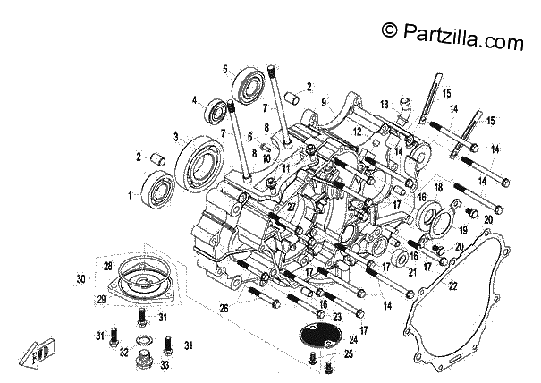 Diagrama de LEFT CRANKCASE