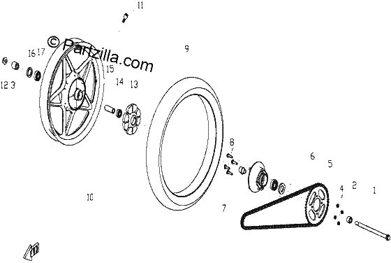 Diagrama de REAR WHEEL
