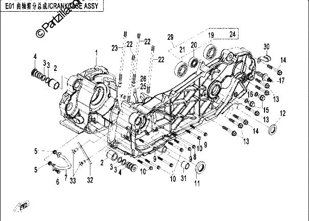 Diagrama de CRANKCASE ASSY