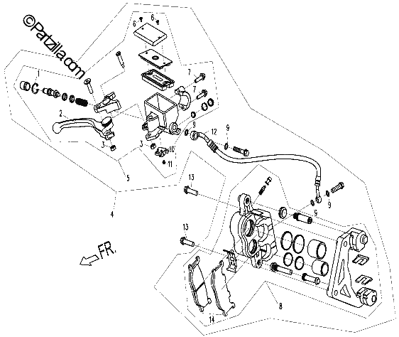 Diagrama de FRONT BRAKE SYSTEM