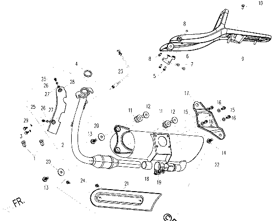 Diagrama de MUFFLER REAR RACK