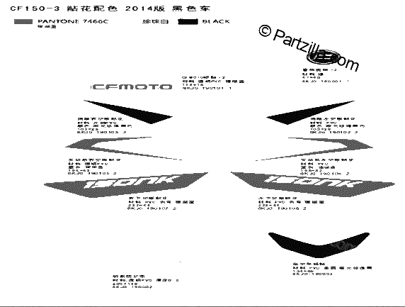 Diagrama de DECAL KITS FOR PEARL BLACK MODEL