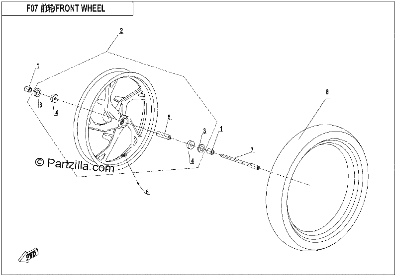 Diagrama de FRONT WHEEL