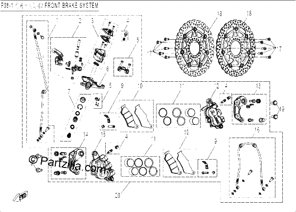 Diagrama de FRONT BRAKE SYSTEM