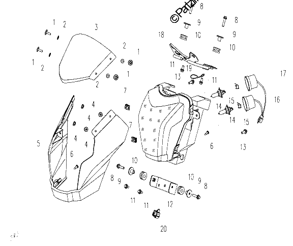 Diagrama de HEAD LIGHT ASSY