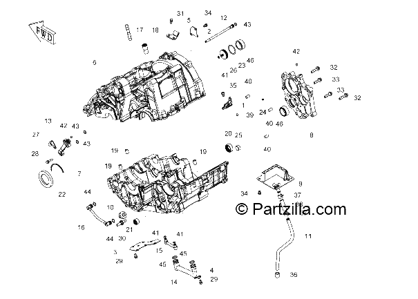 Diagrama de UPPER LOWER CRANKCASE 1