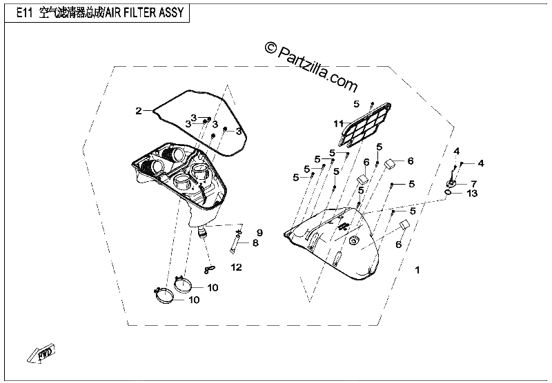 Diagrama de AIR FILTER ASSY