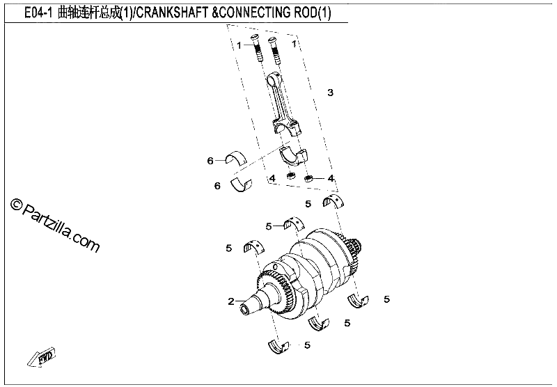Diagrama de CRANKSHAFT CONNECTING ROD 1