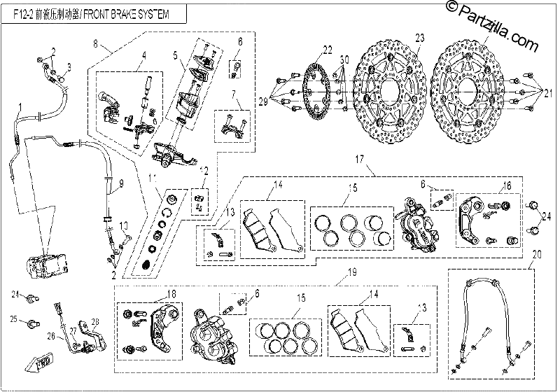 Diagrama de FRONT BRAKE SYSTEM 1