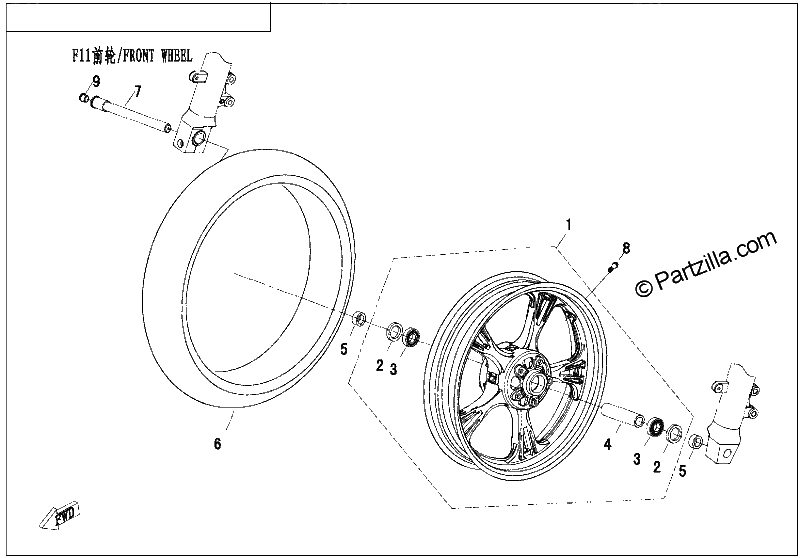 Diagrama de FRONT WHEEL